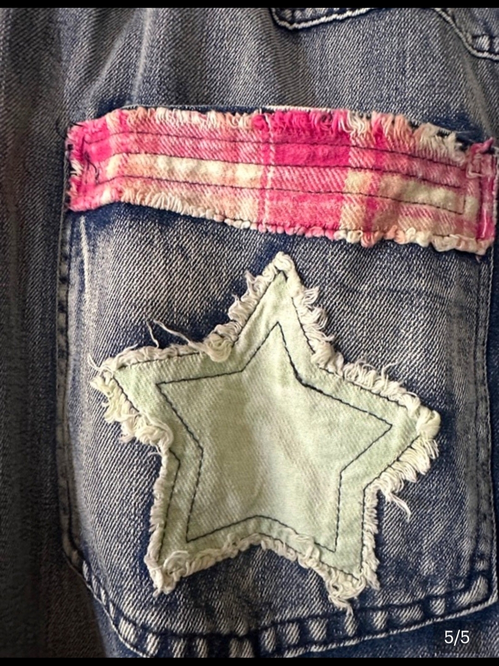 Blue Velvet Boho Embroidered Patchwork  Jeans - Picture 10 of 11
